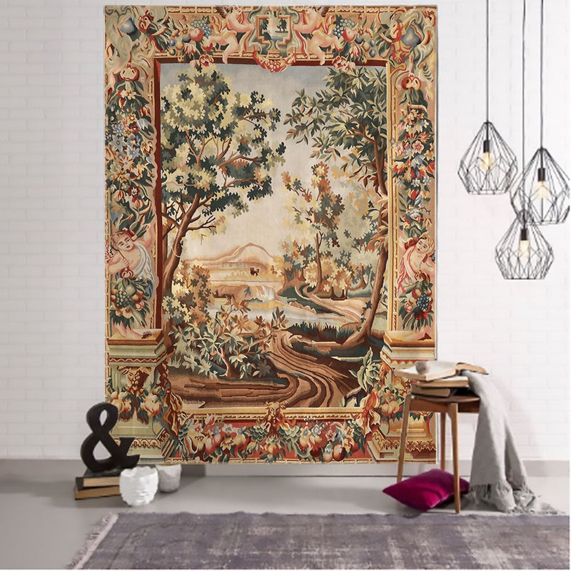 Abstract Floral Tapestry Pumpkin Lamp Night Sky Art Wall Hanging Living Room Bedroom Home Dormitory Decor - KiwisLove