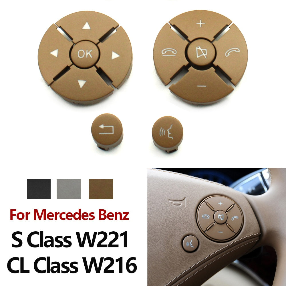 Car Steering Wheel Keys Control Button Cover Repair Kit For Mercedes Benz S CL Class W221 W216 S300 320 S400 S450 S500 - KiwisLove