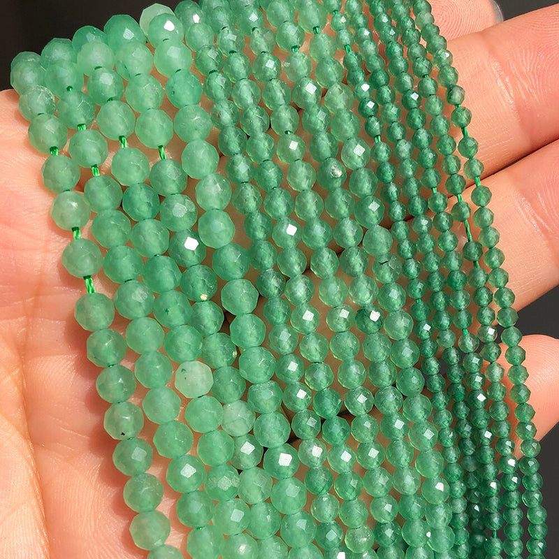 2mm 3mm 4mm Natural Stone Faceted Green Turquoises Amazonite Cat Eye Beads for Beadwork DIY Jewelry Making Bracelet Accessories - KiwisLove