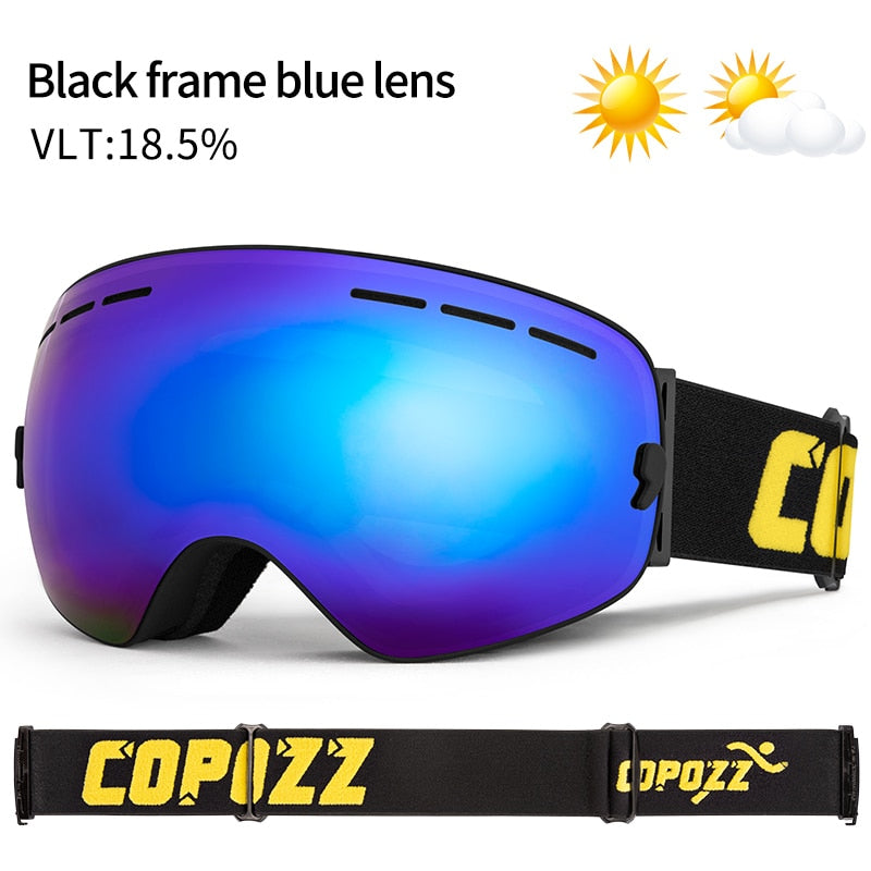 COPOZZ brand ski goggles double layers UV400 anti-fog big ski mask glasses skiing snow men women snowboard goggles GOG-201 Pro - KiwisLove