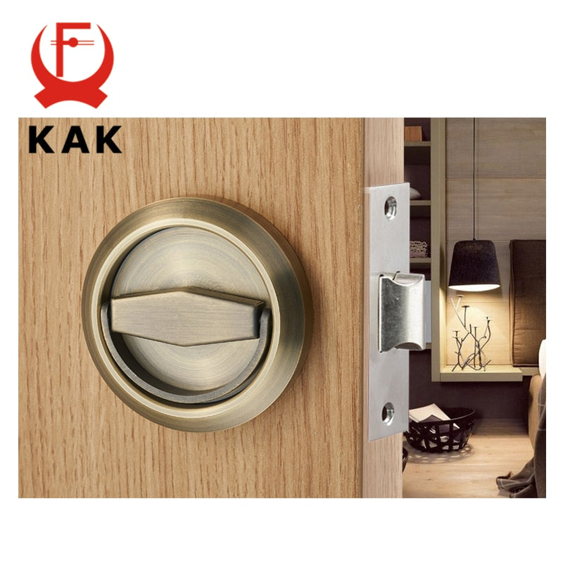 KAK Hidden Door Locks Stainless Steel Handle Kitchen Bedroom Invisible Pulls Mechanical Outdoor Lock For Fire Proof Hardware - KiwisLove