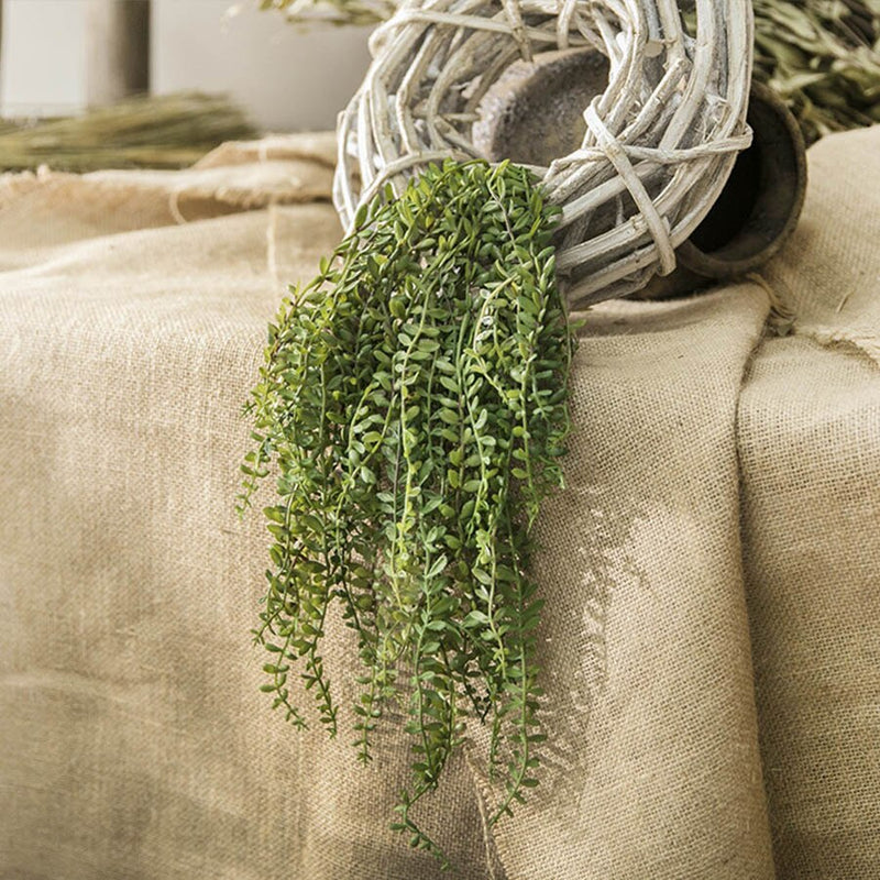 Artificial succulents hanging wall plants pearls fleshy vine green branches home decoration plastic garland wedding decor rattan - KiwisLove