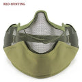 Outdoor Sports Steel Mesh Half Face Protective Mask Hunting Metal Wire Half Face CS - KiwisLove