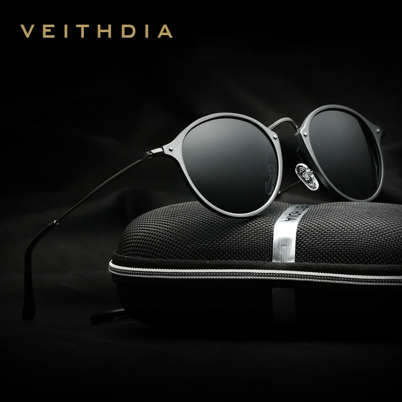 VEITHDIA Men Sunglasses Fashion Round Unisex Sun Glasses Polarized Coating Mirror Sports Driving Male Eyewear For Women 6358 - KiwisLove