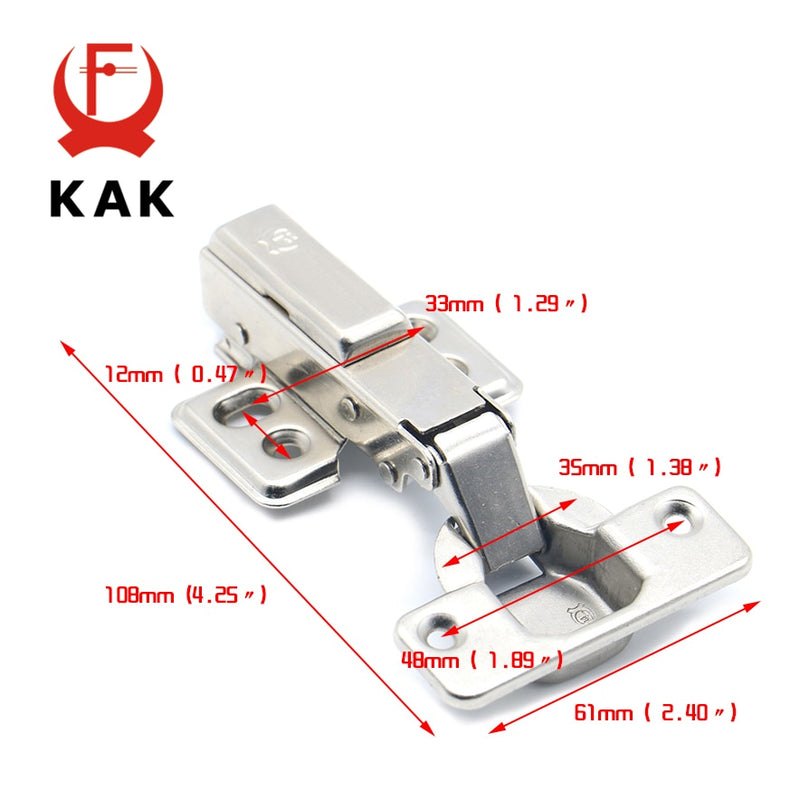 KAK Hinge Rustless Iron Hydraulic Hinge Iron Core Damper Buffer Cabinet Cupboard Door Hinges Soft Close Furniture Hardware - KiwisLove