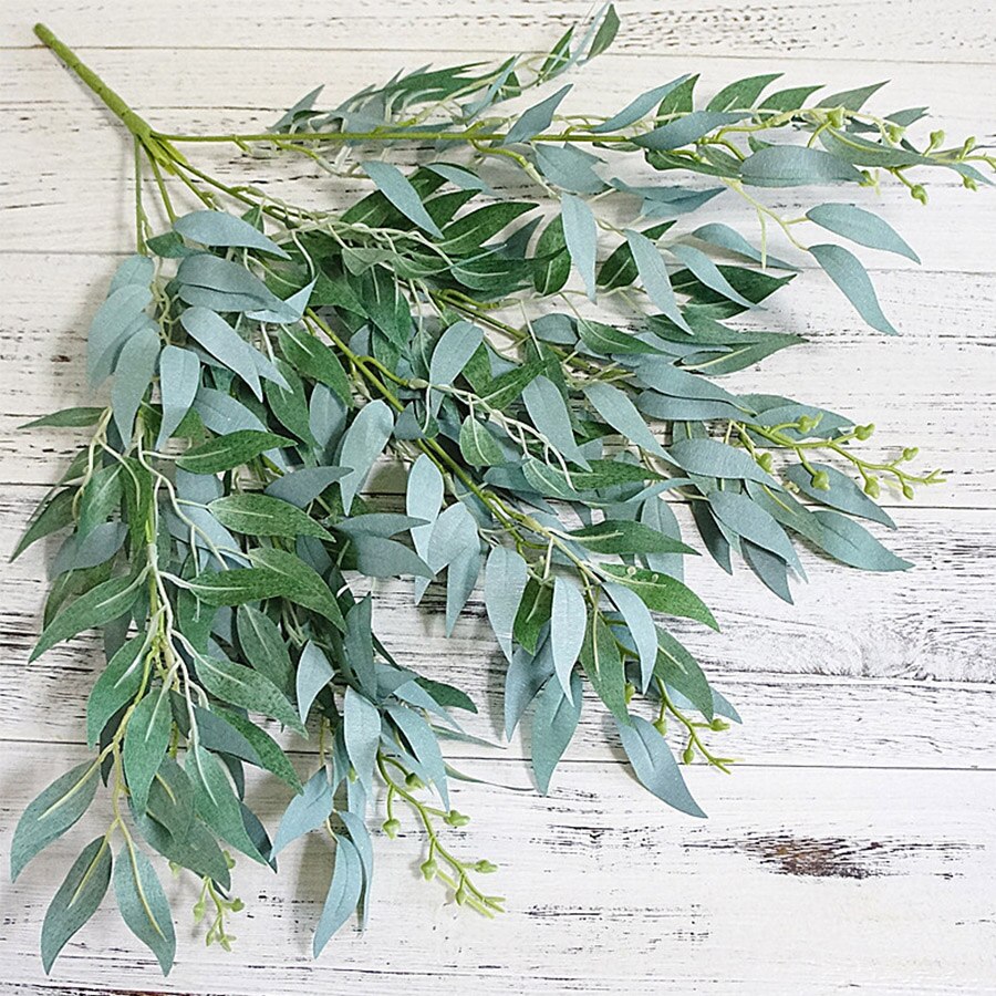 artificial leaves bouquet fake willow jungle wedding backdrop decoration christmas faux foliage vine party home decor plant Xmas - KiwisLove