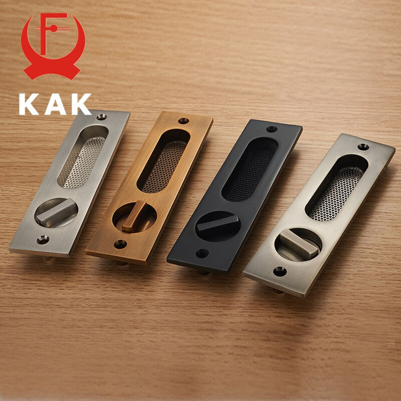 KAK Mute Mortice Sliding Door Lock Hidde Handle Interior Door Pull Lock Modern Anti-theft Room Wood Door Lock Furniture Hardware - KiwisLove