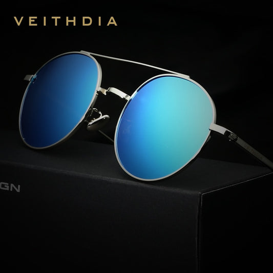 VEITHDIA Sunglasses Brand Designer Fashion Vintage Sun Glasses Polarized Coating Mirror Round Male Eyewear For Men/Women 3617 - KiwisLove