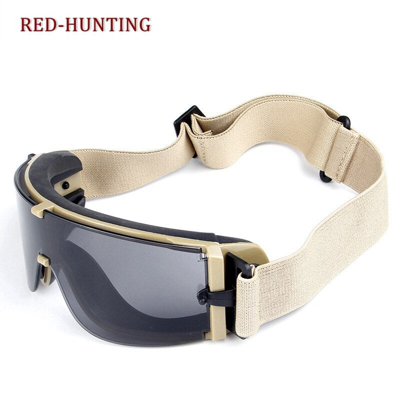 X800 Military Airsoft Men Sunglasses Tactical Goggles Army Paintball Glasses Windproof Motorcycle Eye Protective Eyewear 3 Lens - KiwisLove