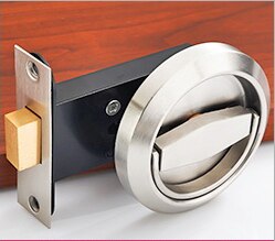 KAK Stainless Steel 304 Recessed Invisible Cup Handle Privacy Hidden Door Locks Cabinet Pulls Handle Fire Proof Disk Ring Lock - KiwisLove