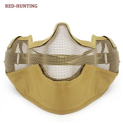 Outdoor Sports Steel Mesh Half Face Protective Mask Hunting Metal Wire Half Face CS - KiwisLove