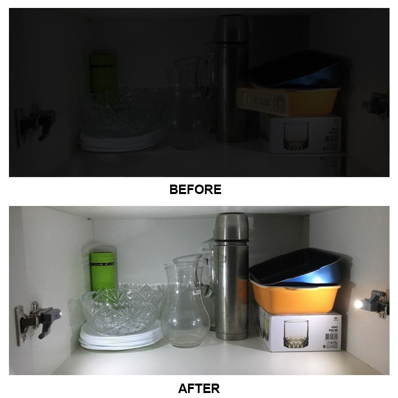 10PC KAK Universal Hinge Light Kitchen Bedroom Cabinet Cupboard Wardrobe 0.25W Inner LED Sensor Light Furniture Hardware - KiwisLove
