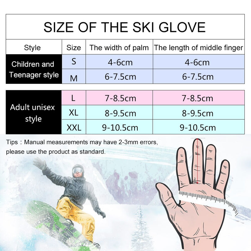 COPOZZ men women boy girl chidren kids ski gloves Snowboard Gloves Motorcycle Winter Skiing Climbing Waterproof Snow Gloves - KiwisLove