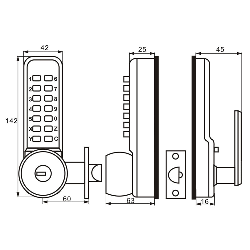 KAK Zinc Alloy Combination Mechanical Digital Door Lock No Power Push Button Code Locks For Home Security Furniture Hardware - KiwisLove