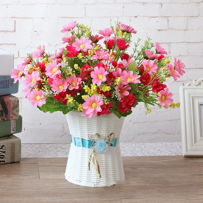 1 Bunch 28 Head Cineraria Artificial Flower Bouquet Home Office Decor silk daisy artificial decorative indoor outdoor A12150 - KiwisLove