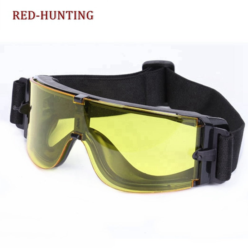 2022 New Hiking Cycling Sun Glasses X800 Tactical Windproof Anti-frog Hunting Goggles 3 Color Lens - KiwisLove