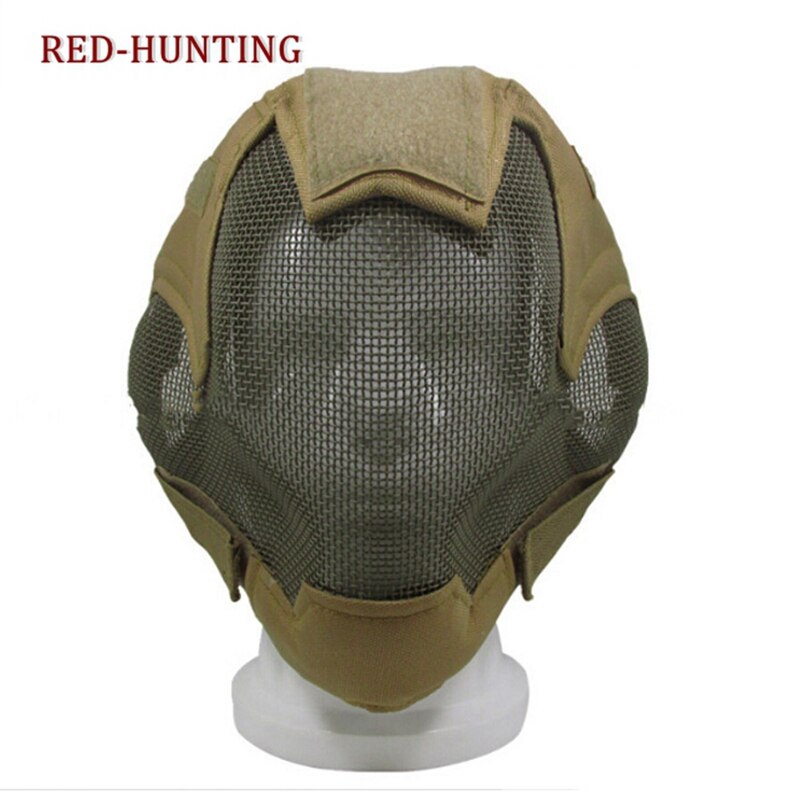 Hot Tactical Airsoft Full Face Mask Safety Metal Mesh War Game Steel Net Mesh Paintball Protection Gear Outdoor - KiwisLove