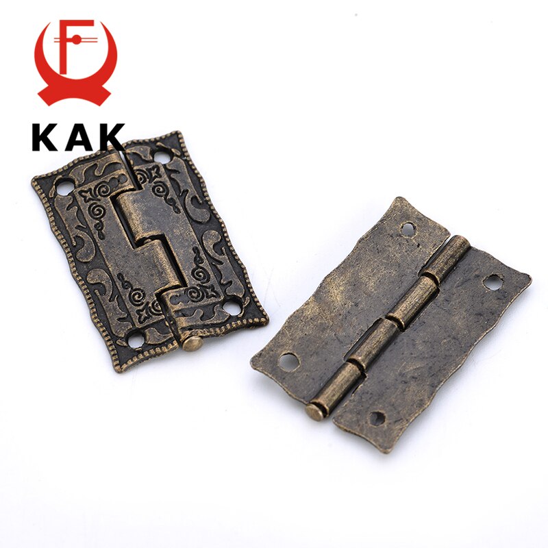 2PCS KAK Antique Bronze Hinges Cabinet Door Drawer Decorative Mini Hinge For Jewelry Storage Wooden Box Furniture Hardware - KiwisLove
