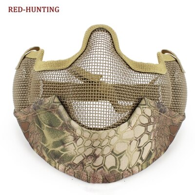 Outdoor Sports Steel Mesh Half Face Protective Mask Hunting Metal Wire Half Face CS - KiwisLove