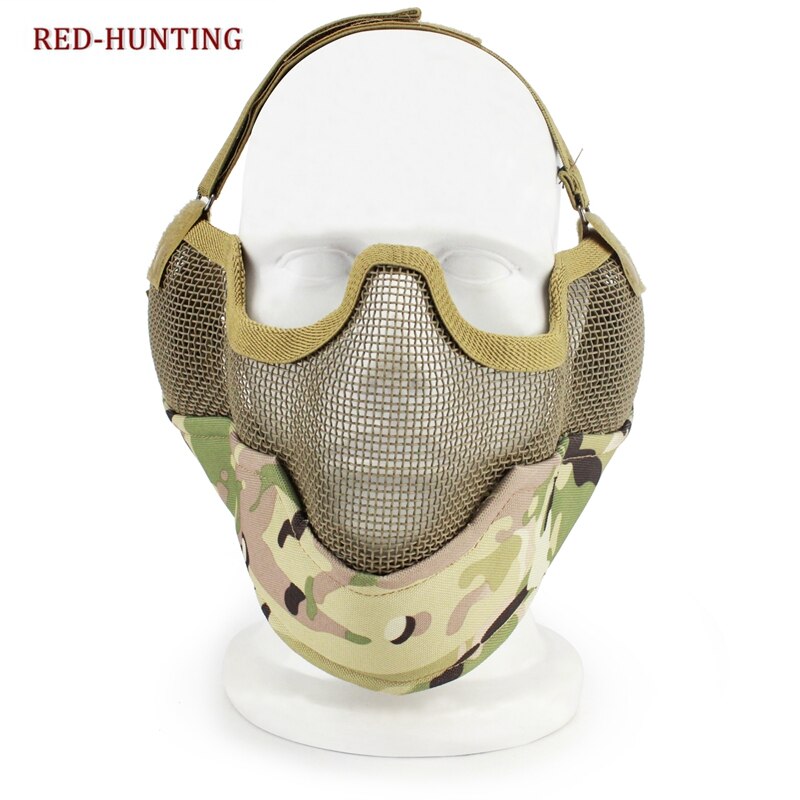 Outdoor Sports Steel Mesh Half Face Protective Mask Hunting Metal Wire Half Face CS - KiwisLove