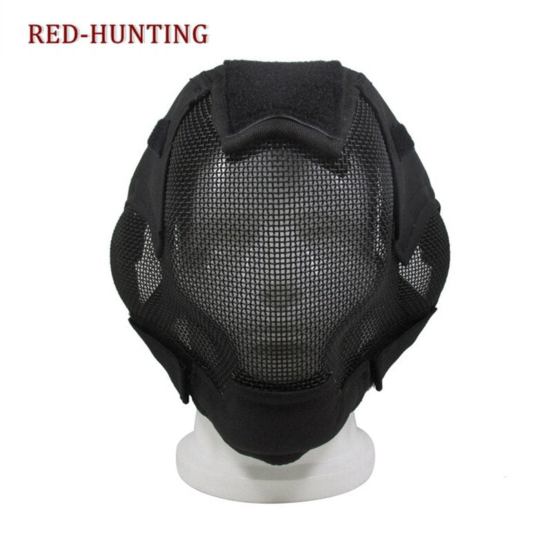 Hot Tactical Airsoft Full Face Mask Safety Metal Mesh War Game Steel Net Mesh Paintball Protection Gear Outdoor - KiwisLove