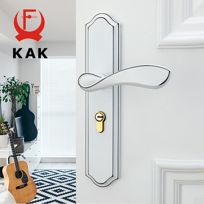 KAK Fashion Mute Room Door Lock Zinc Alloy Interior Door Lock Handles European style Anti-theft Gate Lock Furniture Hardware - KiwisLove