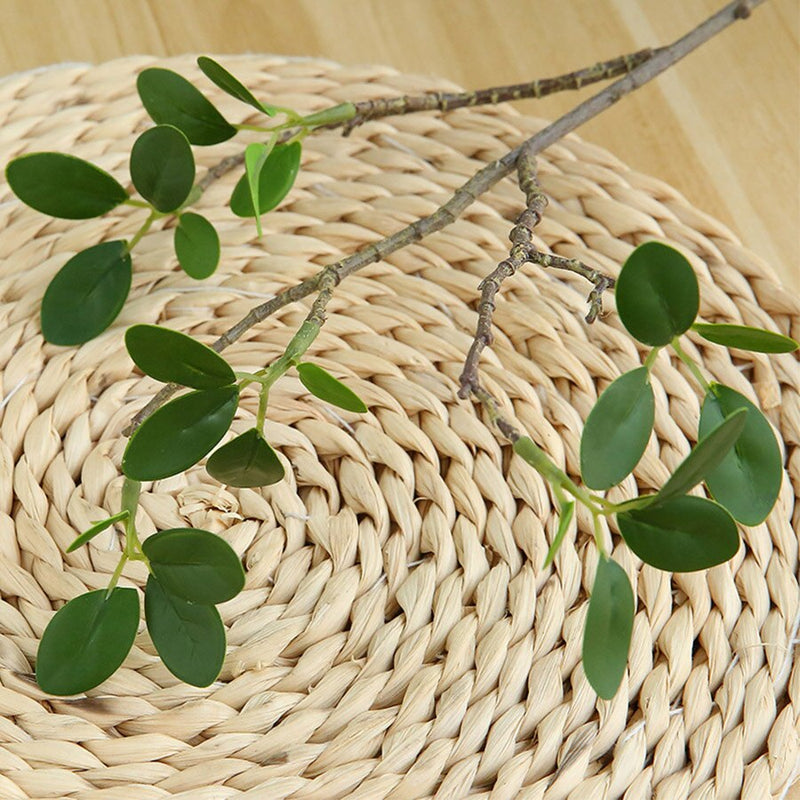 artificial eucalyptus leaves branches plastic plants mini outdoor wedding home decoration flower arrangement floral accessories - KiwisLove