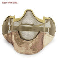 Outdoor Sports Steel Mesh Half Face Protective Mask Hunting Metal Wire Half Face CS - KiwisLove