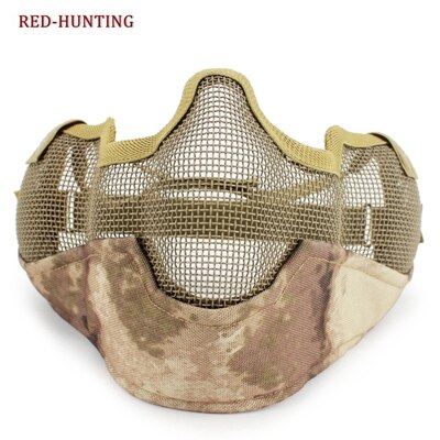 Outdoor Sports Steel Mesh Half Face Protective Mask Hunting Metal Wire Half Face CS - KiwisLove