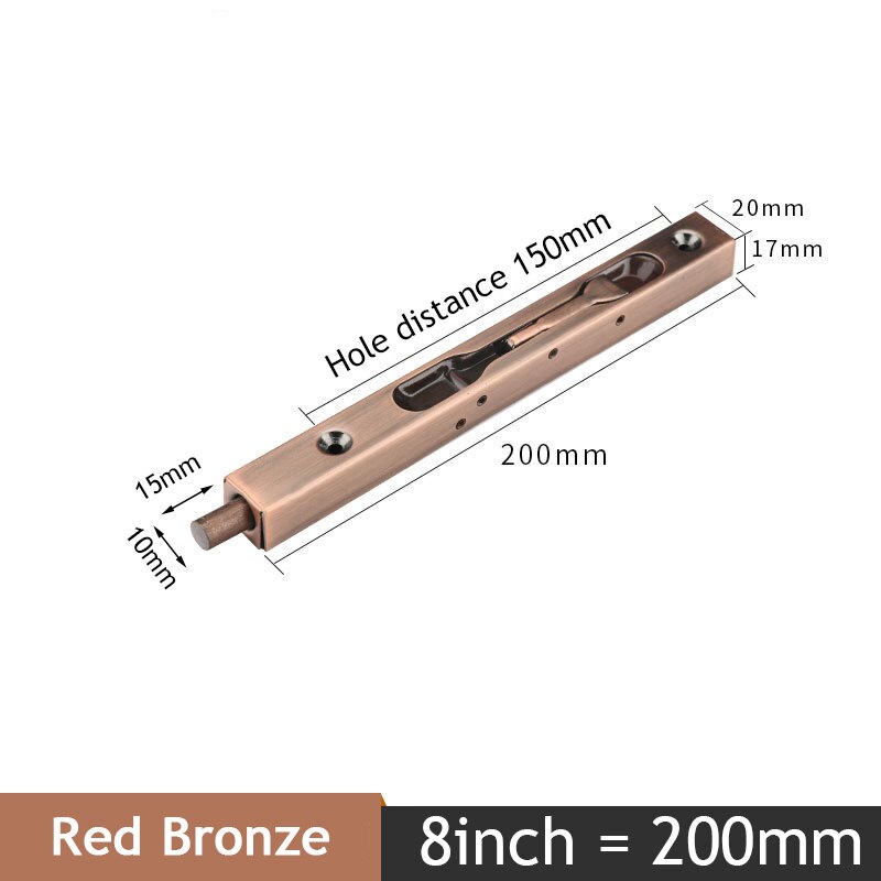 KAK 4/6/8/10 inch Stainless Steel Hidden Door Bolt Security Guard Door Latch Sliding Door Lock Bathroom Bolt Dust Proof Hardware - KiwisLove