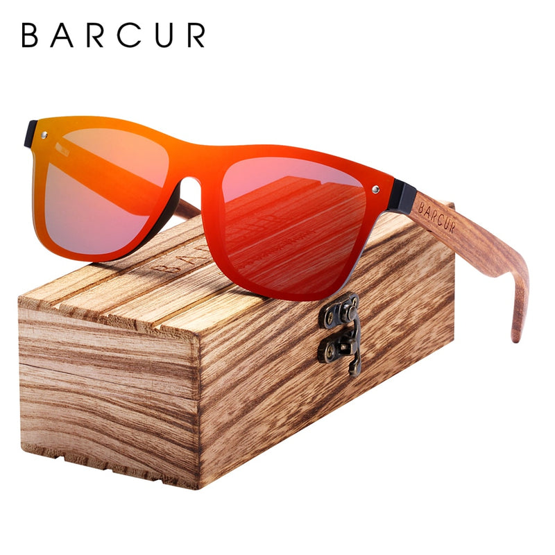 BARCUR Sunglasses Men Wood Sun glasses for men Sports Eyewear Square Sunglasses Women Oculos de sol masculino - KiwisLove