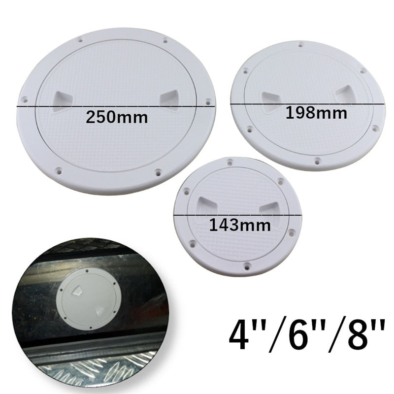 4" 6" 8" ABS Plastic Round Hatch Cover Deck Plate Non Slip Deck Inspection Plate for Marine RV yacht Boat Accessories White - KiwisLove