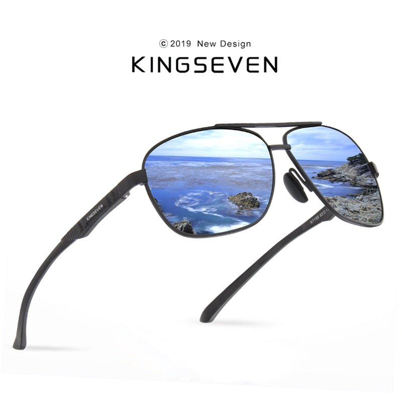 KINGSEVEN 2019 Brand Men Aluminum Sunglasses HD Polarized UV400 Mirror Male Sun Glasses Women For Men Oculos de sol - KiwisLove