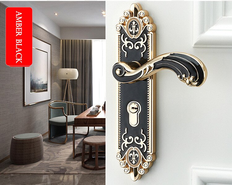KAK European Style Mute Room Door Lock Handle Fashion Interior Door Knobs Lock Luxurious Anti-Theft Gate Lock Furniture Hardware - KiwisLove