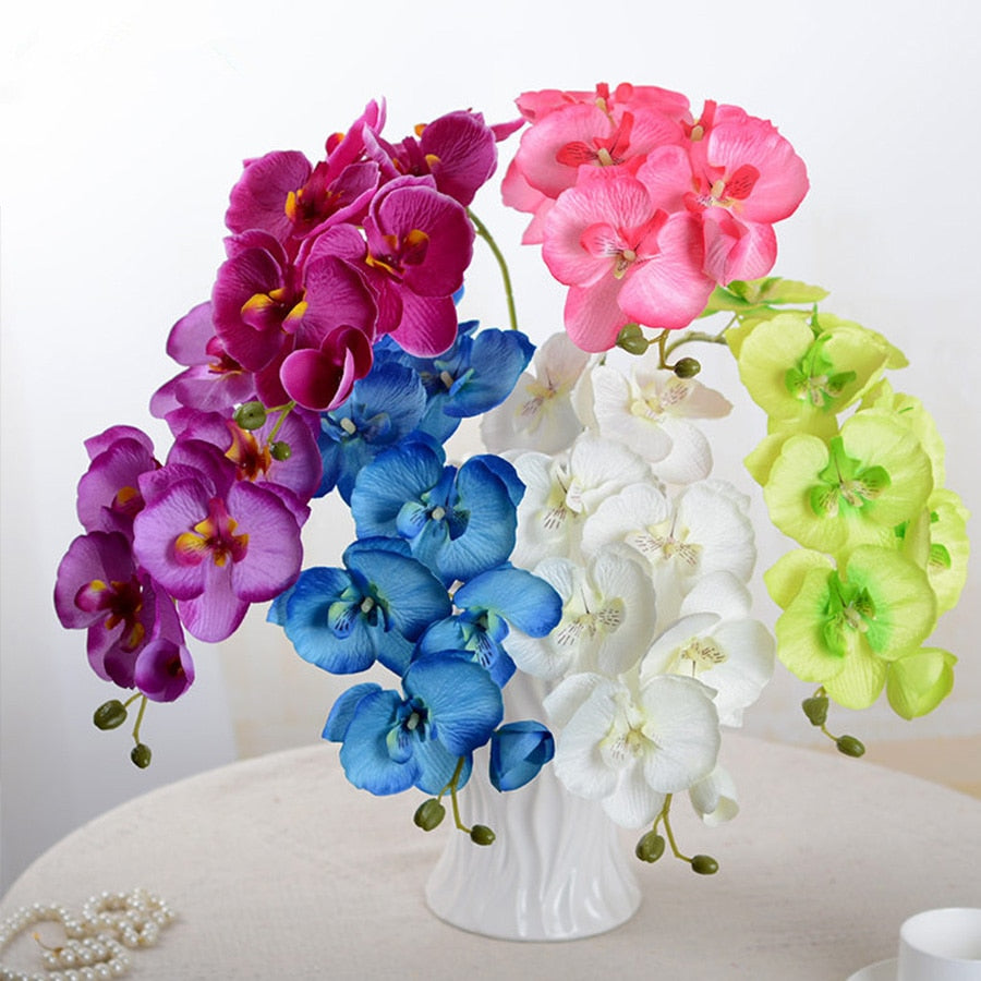 Artificial Silk White Orchid Flowers High Quality Butterfly Moth Phalaenopsis Fake Flower for Wedding Home Festival Decoration - KiwisLove