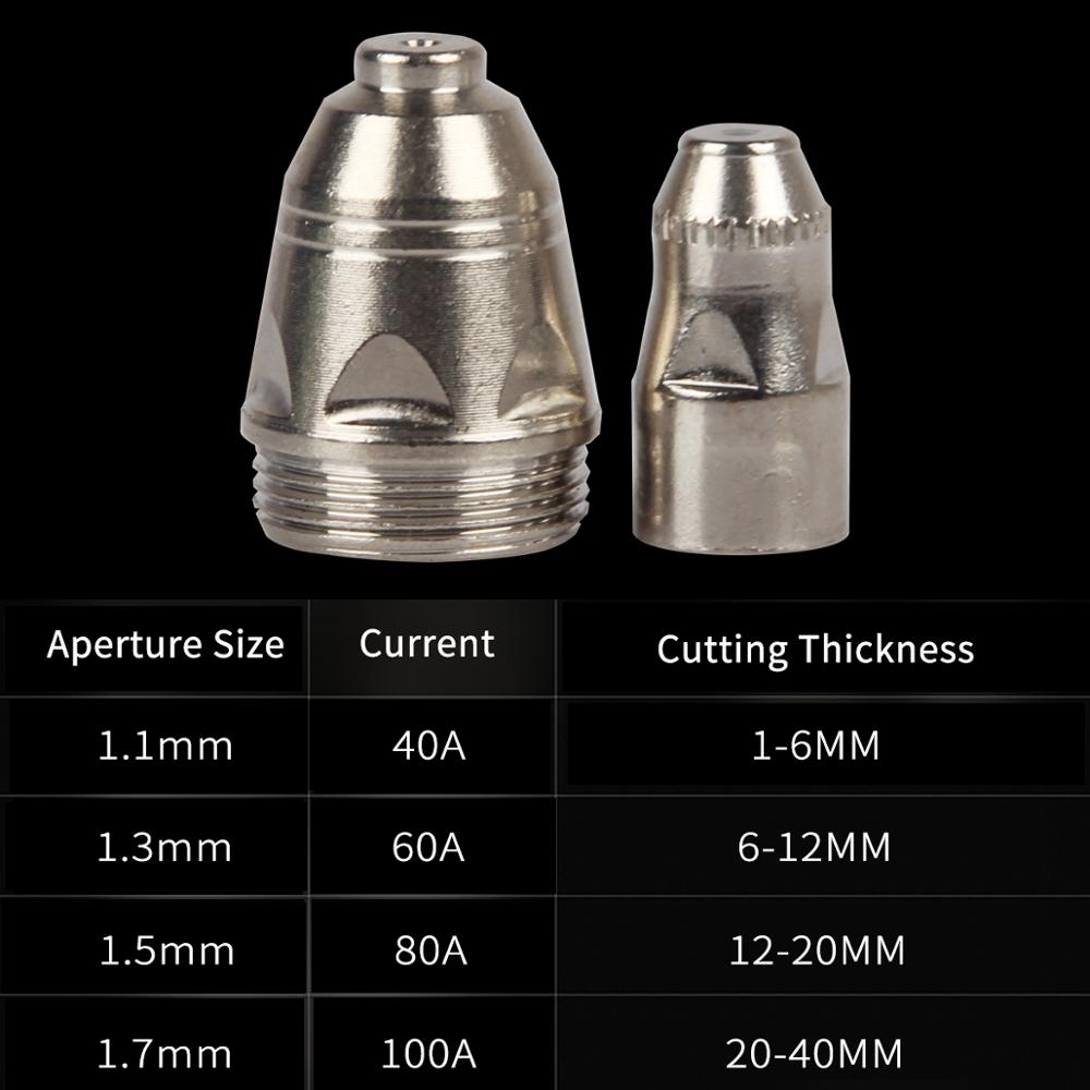 20 40 100Pcs P80 Nozzle/Tip Electrode Consumables Plasma Cutting Torch/Gun Spare Parts Accessories LGK100/CUT80 80A-100A - KiwisLove