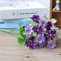 1 Bunch 28 Head Cineraria Artificial Flower Bouquet Home Office Decor silk daisy artificial decorative indoor outdoor A12150 - KiwisLove