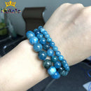 Natural Gem Blue Apatite Stone Round Loose Spacer Beads For Jewelry Making DIY Bracelet Necklace Accessories 15&#39;&#39;Inches 6/8/10mm