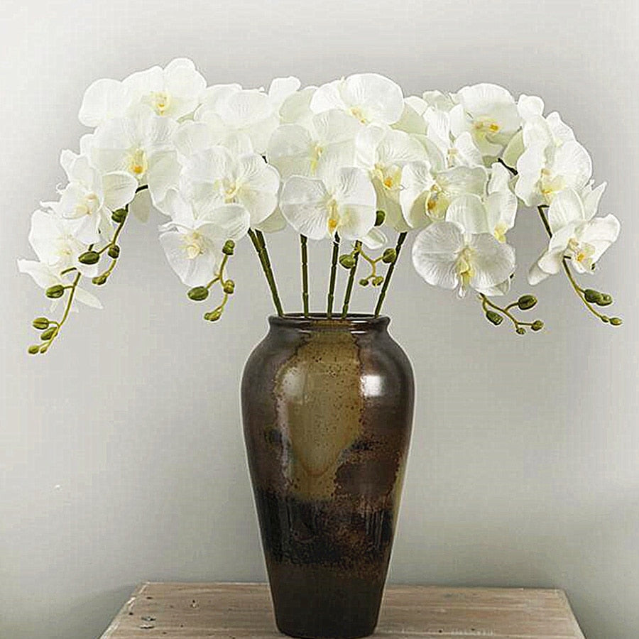 Artificial Silk White Orchid Flowers High Quality Butterfly Moth Phalaenopsis Fake Flower for Wedding Home Festival Decoration - KiwisLove