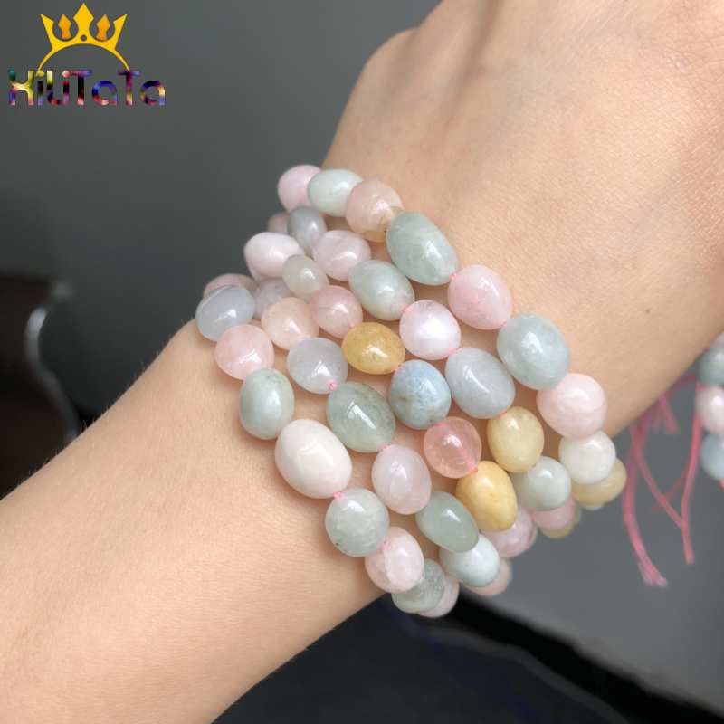 8-10mm Natural Irregular Genuine Morganite Stone Beads Loose Beads For Jewelry Making DIY Bracelet Necklace Accessories 15&#39;&#39;