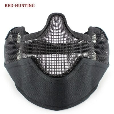 Outdoor Sports Steel Mesh Half Face Protective Mask Hunting Metal Wire Half Face CS - KiwisLove