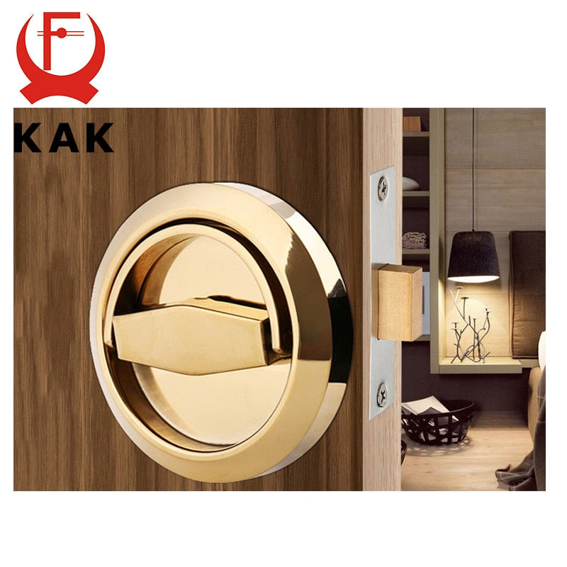 KAK Hidden Door Locks Stainless Steel Handle Recessed Invisible Keyless Mechanical Outdoor Lock For Fire Proof Home Hardware - KiwisLove