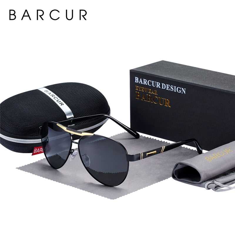 BARCUR Men's Sunglasses Polarized UV400 Protection Travel Driving Male Eyewear Oculos Male Accessories For Men - KiwisLove