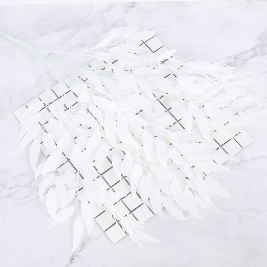 artificial leaves bouquet fake willow jungle wedding backdrop decoration christmas faux foliage vine party home decor plant Xmas - KiwisLove