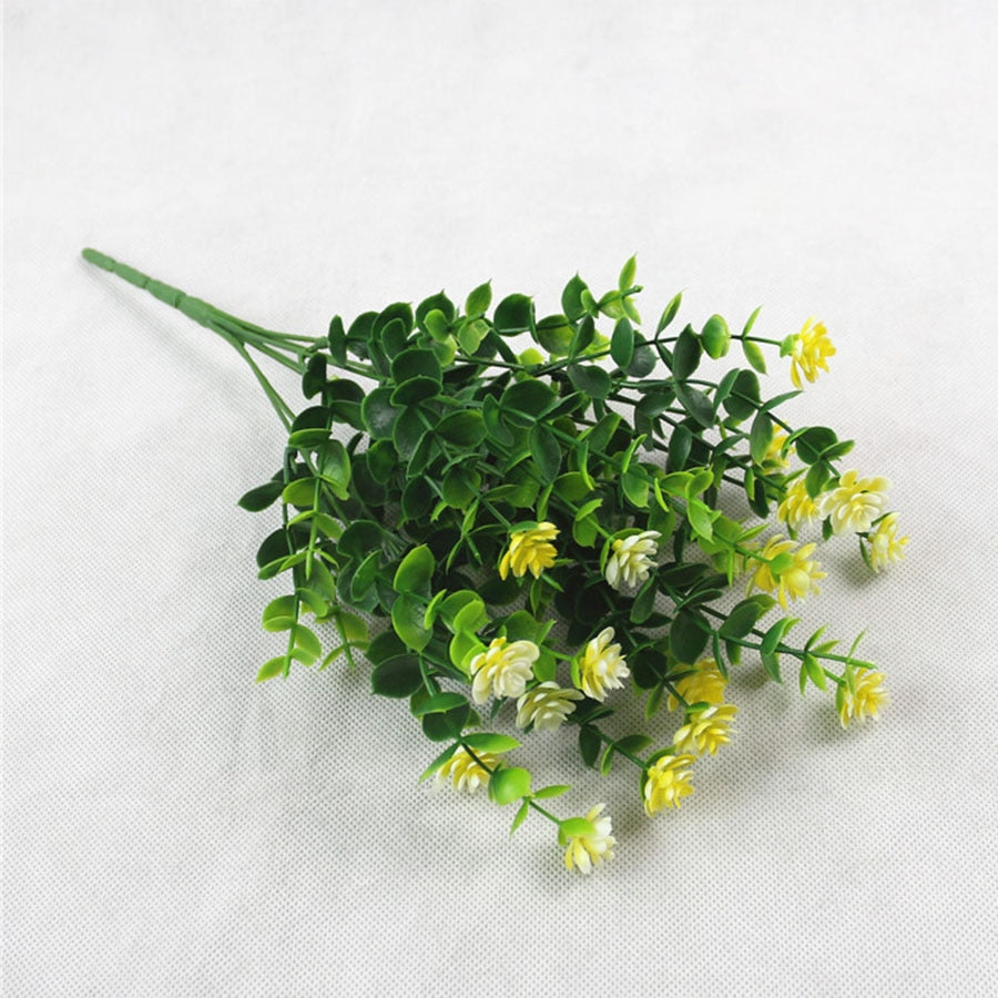 Artificial Flowers Outdoor Plant Shrubs Boxwood Plastic Leaves Fake Bushes Greenery Window Home Yard Garden Wedding Decor A10240 - KiwisLove