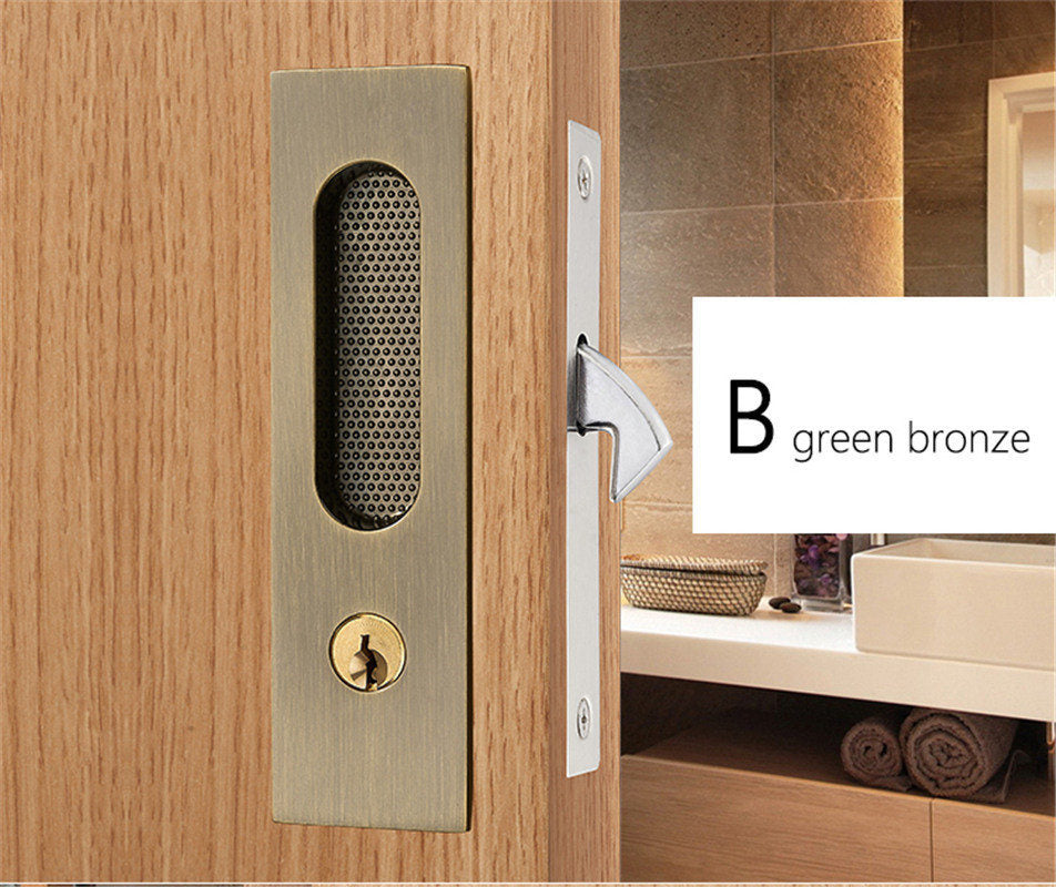KAK Mute Mortice Sliding Door Lock Hidde Handle Interior Door Pull Lock Modern Anti-theft Room Wood Door Lock Furniture Hardware - KiwisLove
