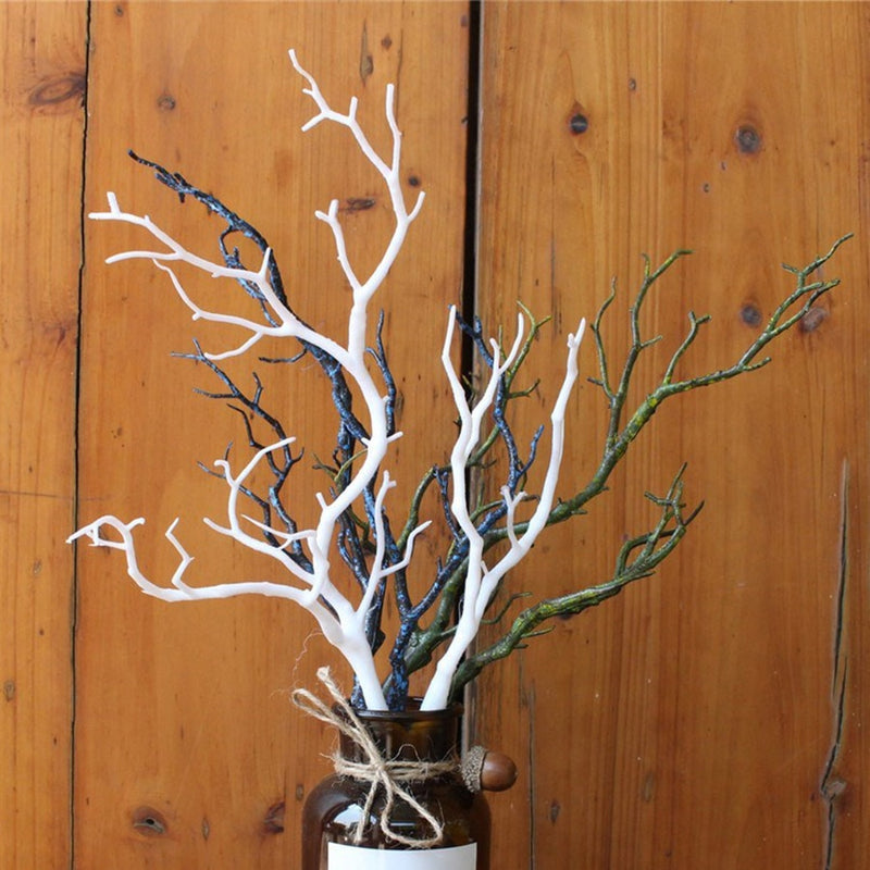 Artificial plastic branch darkness witch DIY antler headband accessories horns fake tree bifurcated white christmas decoration - KiwisLove