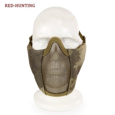 Airsoft Paintball CS Mask Adjustable Elastic Belt Strap  Tactical Foldable Half Face Mesh Mask - KiwisLove