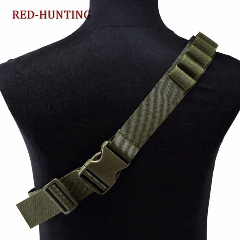 130cm Tactical Hunting Shot gun 12 GA Belt Nylon Airsoft 26 Rounds Bullet Ammo Holster Pouch Belt Accessories - KiwisLove