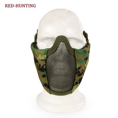 Airsoft Paintball CS Mask Adjustable Elastic Belt Strap  Tactical Foldable Half Face Mesh Mask - KiwisLove